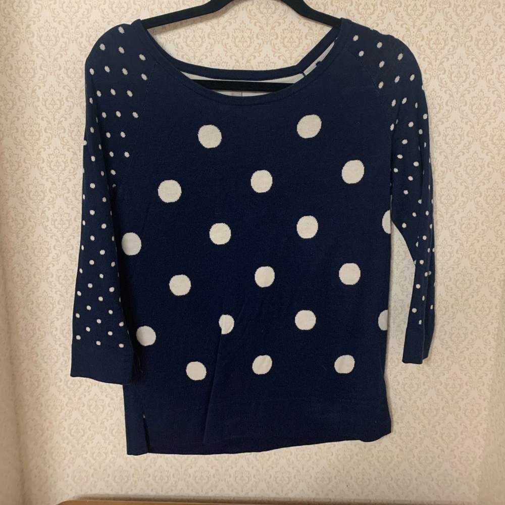 Banana republic navy polkadots sweater